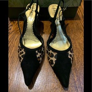 NEW J.Renee Suede Slingback Leopard Kitten Heels